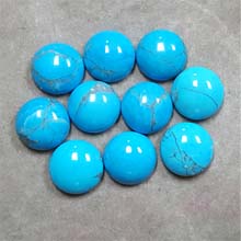 12MM ROUND CABOCHON HOWLITE TURQUOISE(10PCS/BAG)